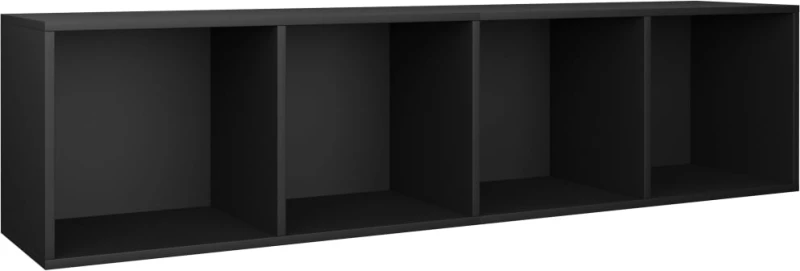 vidaXL Βιβλιοθήκη/Έπιπλο Τηλεόρασης Μαύρο 36x30x143 εκ. Μοριοσανίδα N/A Μαύρο