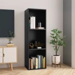 vidaXL Βιβλιοθήκη/Έπιπλο Τηλεόρασης Μαύρο 36x30x114 εκ. Μοριοσανίδα N/A Μαύρο