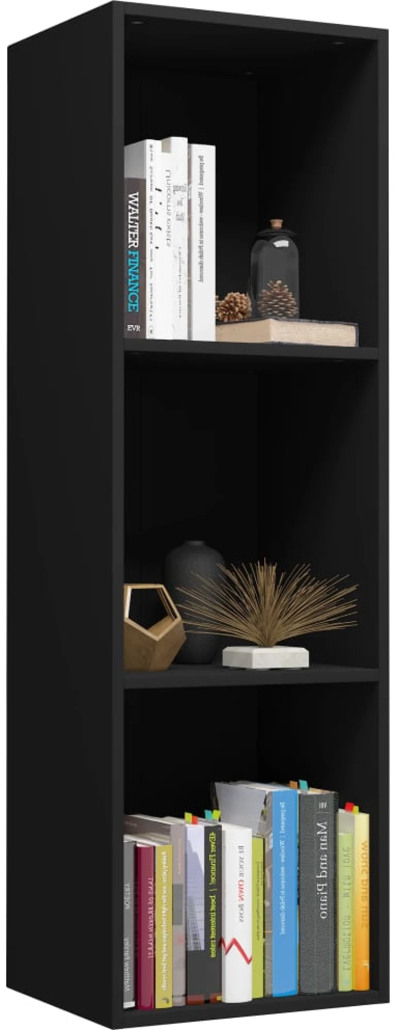 vidaXL Βιβλιοθήκη/Έπιπλο Τηλεόρασης Μαύρο 36x30x114 εκ. Μοριοσανίδα N/A Μαύρο