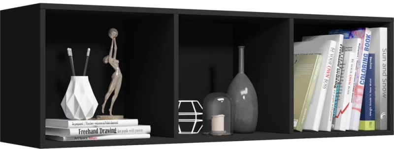 vidaXL Βιβλιοθήκη/Έπιπλο Τηλεόρασης Μαύρο 36x30x114 εκ. Μοριοσανίδα N/A Μαύρο
