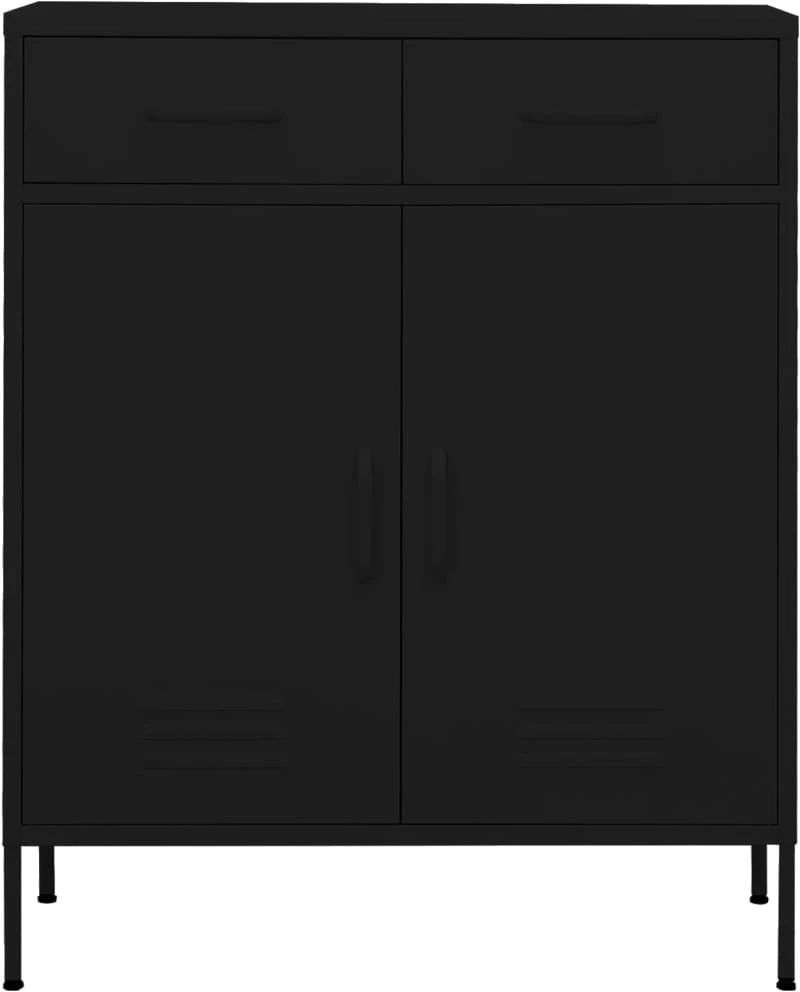 vidaXL Ντουλάπι Αποθήκευσης Μαύρο 80 x 35 x 101,5 εκ. από Ατσάλι N/A Μαύρο