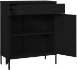 vidaXL Ντουλάπι Αποθήκευσης Μαύρο 80 x 35 x 101,5 εκ. από Ατσάλι N/A Μαύρο