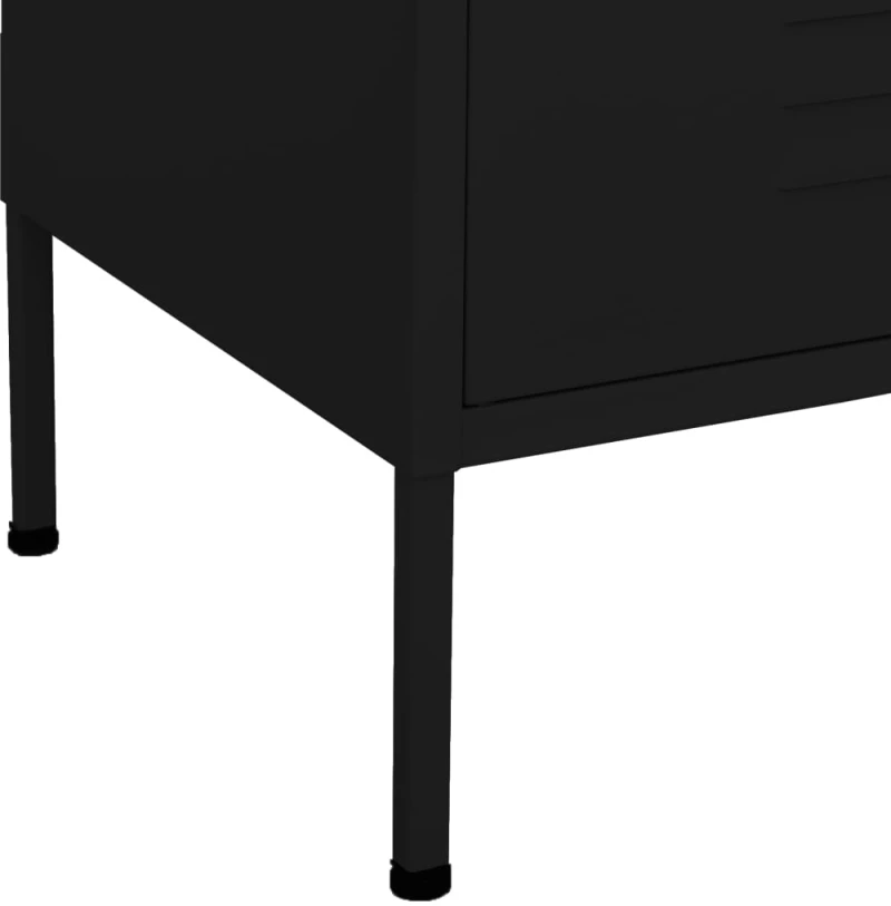 vidaXL Ντουλάπι Αποθήκευσης Μαύρο 80 x 35 x 101,5 εκ. από Ατσάλι N/A Μαύρο