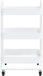 vidaXL Τροχήλατη Βάση 3 Επιπέδων Λευκή 43 x 34 x 79 εκ. από Ατσάλι  Λευκό