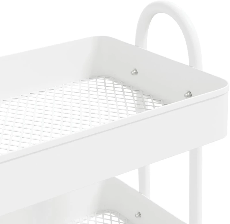 vidaXL Τροχήλατη Βάση 3 Επιπέδων Λευκή 43 x 34 x 79 εκ. από Ατσάλι  Λευκό