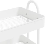 vidaXL Τροχήλατη Βάση 3 Επιπέδων Λευκή 43 x 34 x 79 εκ. από Ατσάλι  Λευκό