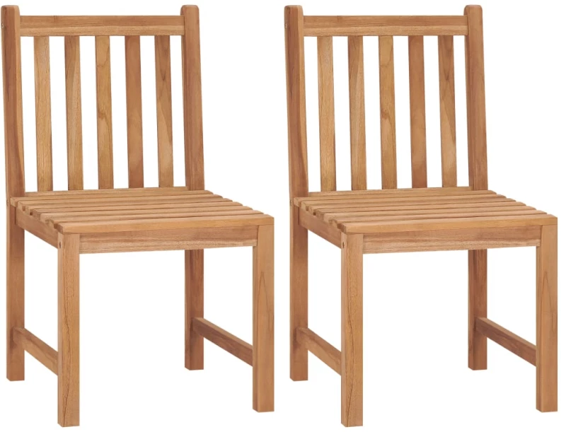 vidaXL Καρέκλες Κήπου 2 τεμ. από Μασίφ Ξύλο Teak N/A Γκρι