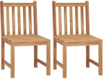 vidaXL Καρέκλες Κήπου 2 τεμ. από Μασίφ Ξύλο Teak N/A Γκρι