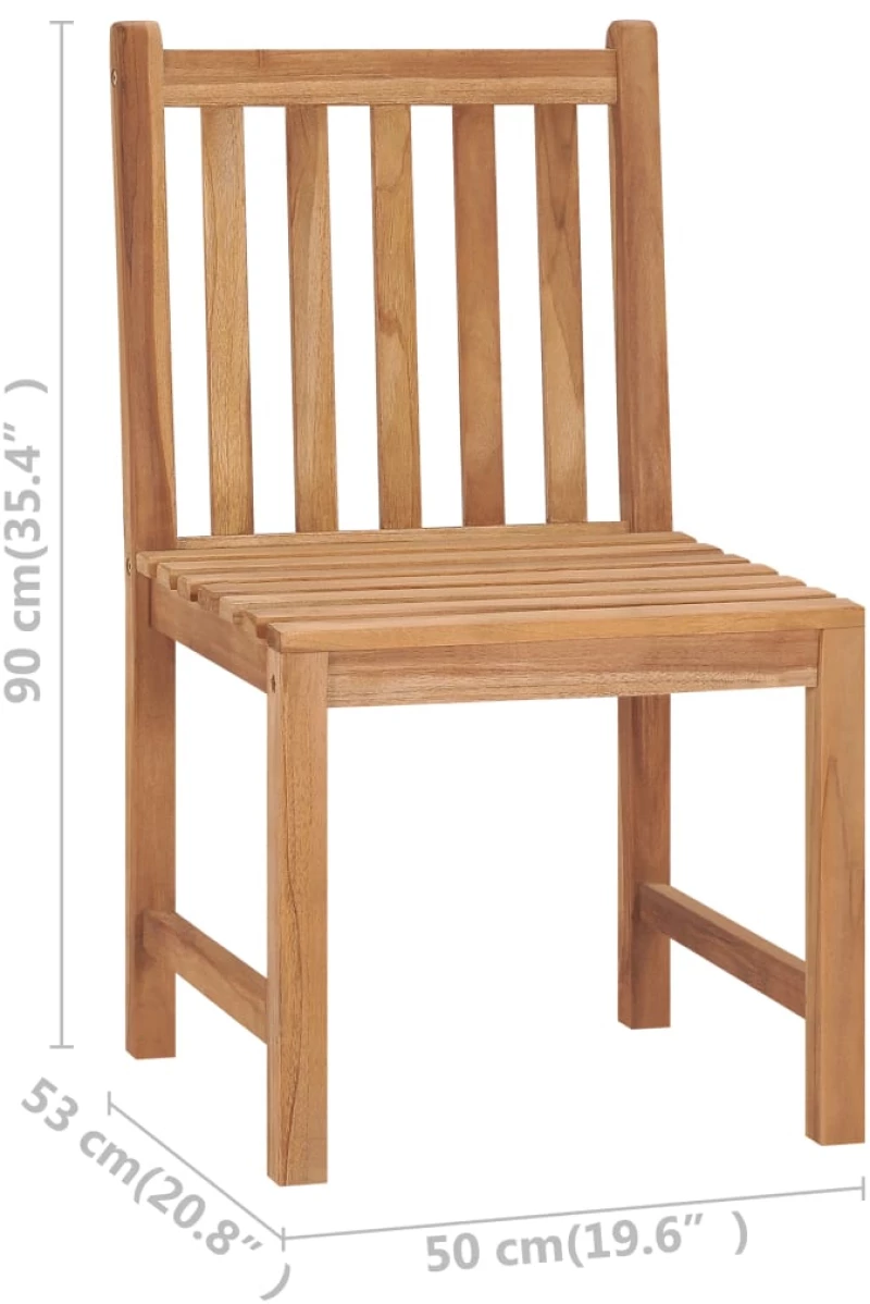vidaXL Καρέκλες Κήπου 2 τεμ. από Μασίφ Ξύλο Teak N/A Γκρι