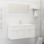vidaXL Ντουλάπι Μπάνιου με Νιπτήρα Λευκό από Μοριοσανίδα 100 x 38.5 x 46 cm Λευκό