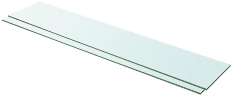 vidaXL Ράφια Πάνελ 2 τεμ. Διάφανα 100 x 20 εκ. Γυάλινα 100 x 20 cm Διαφανές