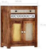 vidaXL Ντουλάπι με Συρτάρι 60 x 30 x 75 εκ. από Μασίφ Ξύλο Sheesham  Καφέ
