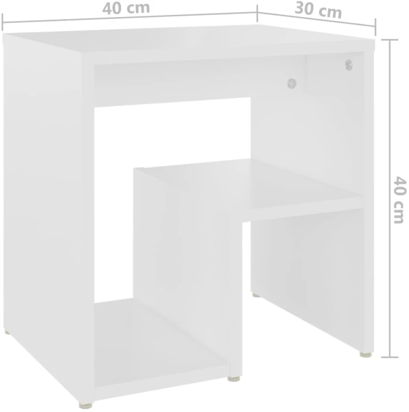 vidaXL Κομοδίνο Λευκό 40 x 30 x 40 εκ. από Μοριοσανίδα N/A Λευκό