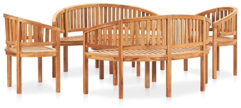 VidaXL Σετ Σαλονιού Κήπου 5 τεμ. από Ξύλο Teak 151 x 62 x 86 cm Καφέ