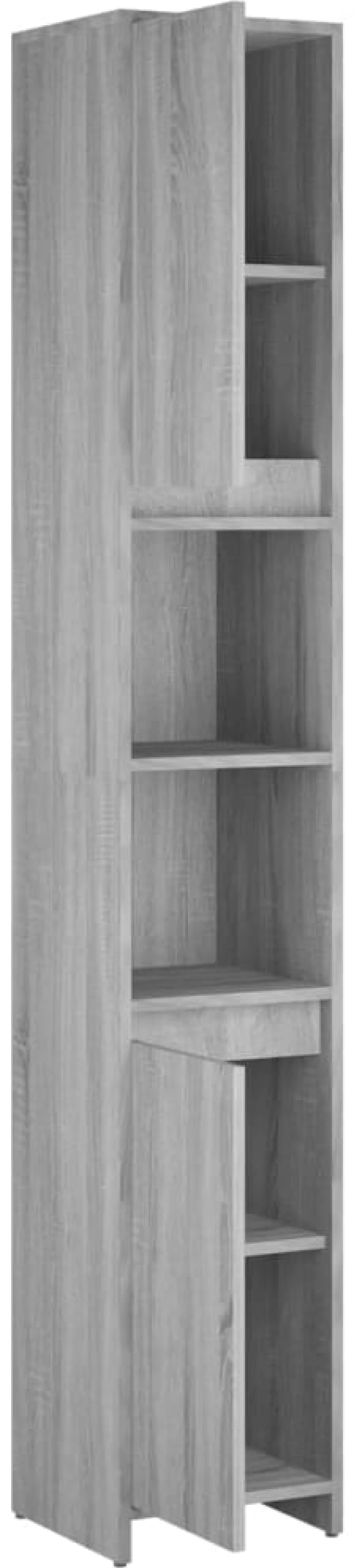 vidaXL Ντουλάπι Μπάνιου Γκρι Sonoma 30x30x183,5 εκ. Επεξεργασμένο Ξύλο N/A Γκρι