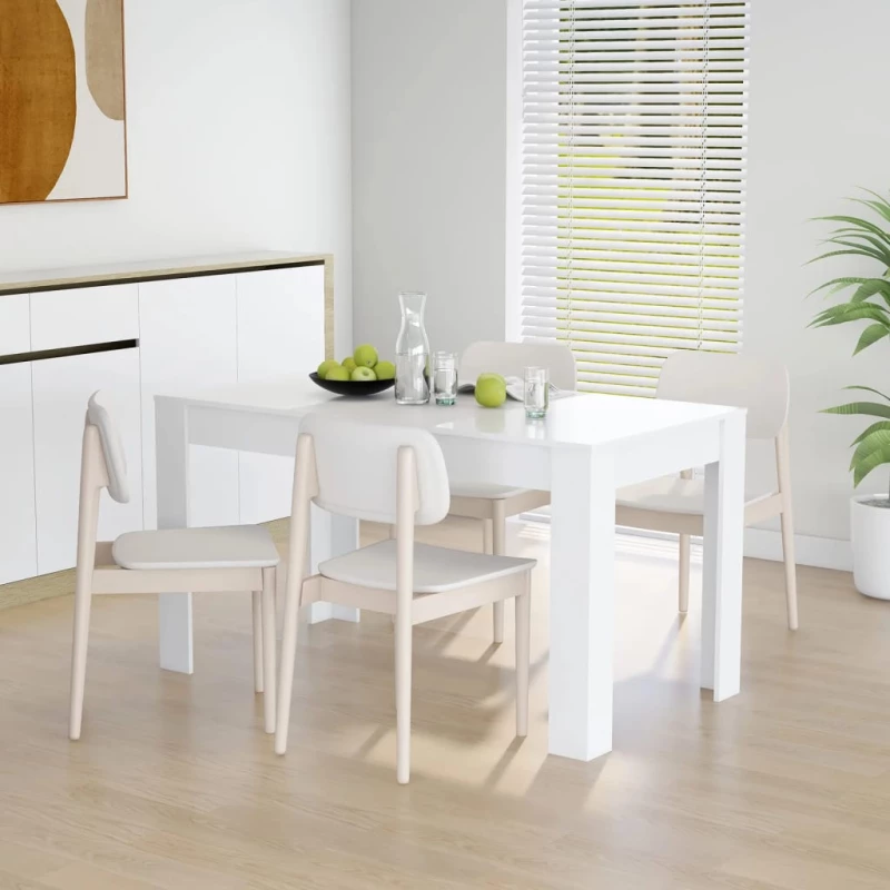 vidaXL Τραπεζαρία Λευκή 140 x 74,5 x 76 εκ. από Μοριοσανίδα N/A Λευκό