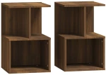 vidaXL Κομοδίνα 2 Τεμ. Καφέ Δρυς 35x35x55 εκ. από Επεξεργασμένο Ξύλο N/A Καφέ