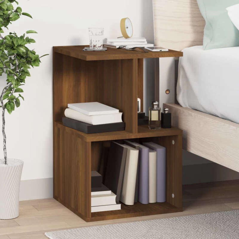 vidaXL Κομοδίνα 2 Τεμ. Καφέ Δρυς 35x35x55 εκ. από Επεξεργασμένο Ξύλο N/A Καφέ