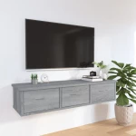 vidaXL Ντουλάπι Τοίχου Γκρι Sonoma 88x26x18,5 εκ. Επεξεργασμένο Ξύλο N/A Γκρι