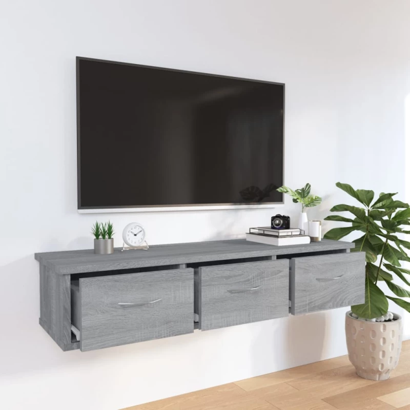vidaXL Ντουλάπι Τοίχου Γκρι Sonoma 88x26x18,5 εκ. Επεξεργασμένο Ξύλο N/A Γκρι