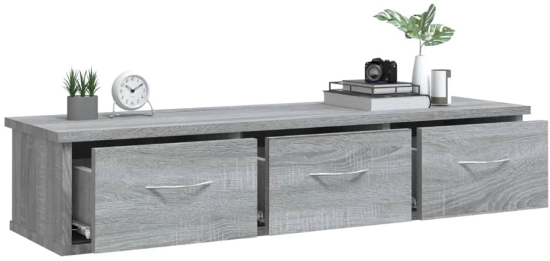 vidaXL Ντουλάπι Τοίχου Γκρι Sonoma 88x26x18,5 εκ. Επεξεργασμένο Ξύλο N/A Γκρι