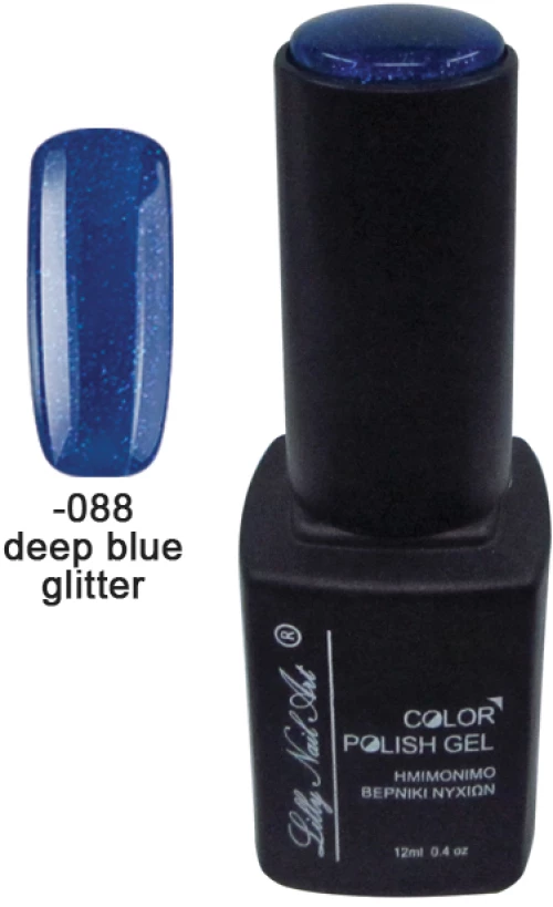 Ημιμόνιμο τριφασικό μανό 12ml - Dark blue glitter [40504008-088]