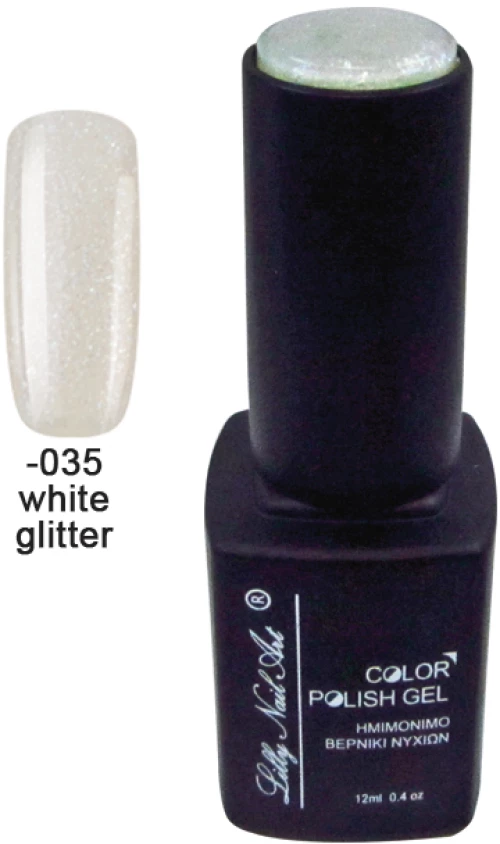 Ημιμόνιμο τριφασικό μανό 12ml - White glitter [40504008-035]