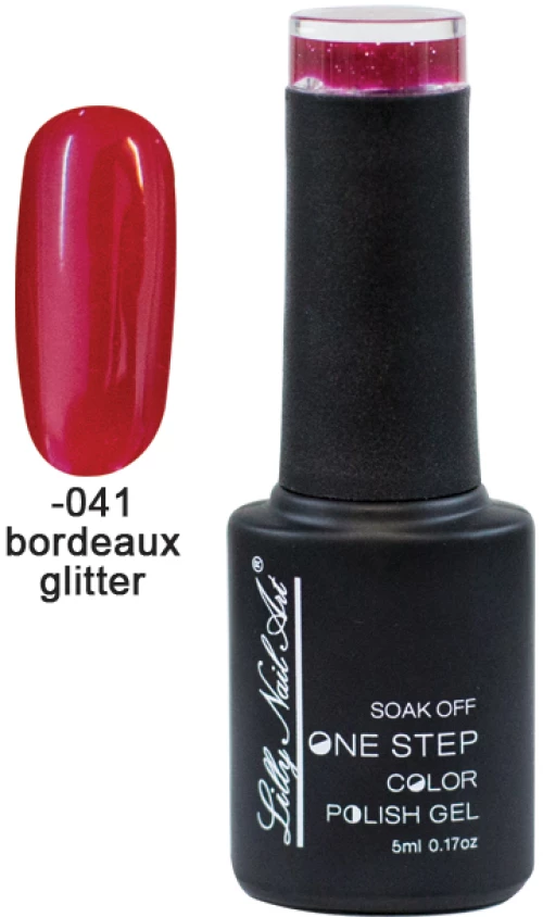 Ημιμόνιμο μανό one step 5ml - Bordeaux glitter [40504002-041]