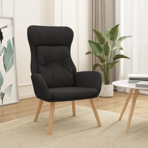 vidaXL Πολυθρόνα Relax Μαύρη Υφασμάτινη  Μαύρο