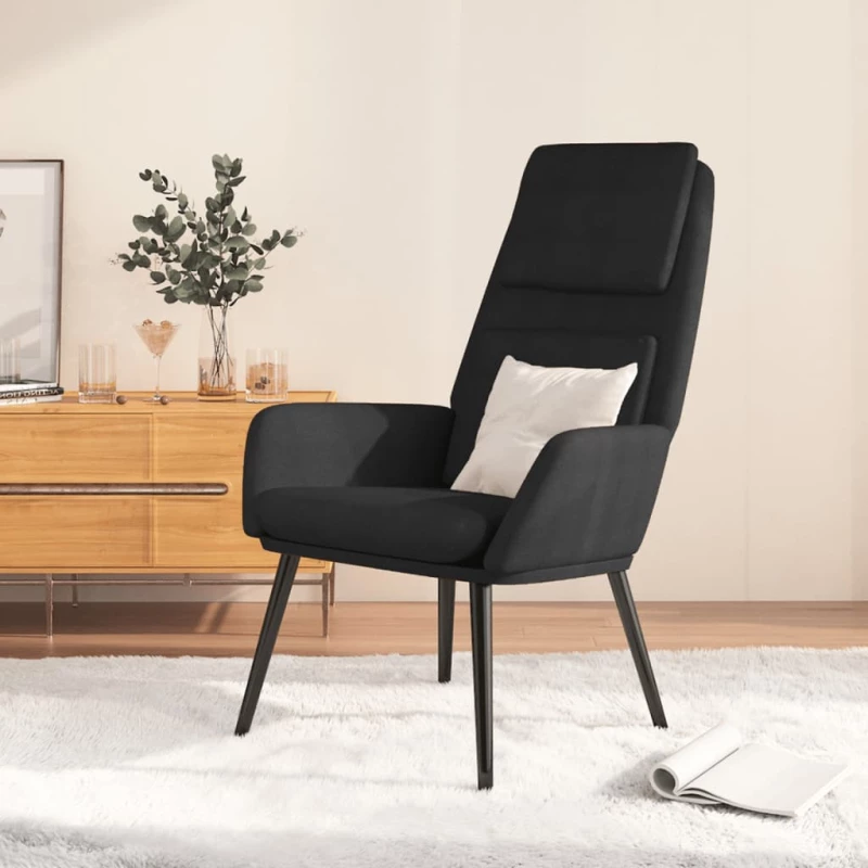 vidaXL Πολυθρόνα Relax Μαύρη Υφασμάτινη  Μαύρο