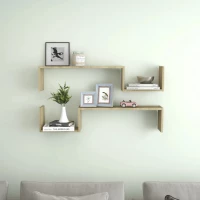 vidaXL Ραφιέρες Τοίχου 2 τεμ Sonoma Δρυς 100 x 15 x 50 εκ. Μοριοσανίδα N/A Καφέ