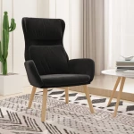 vidaXL Πολυθρόνα Relax Μαύρη Βελούδινη  Μαύρο