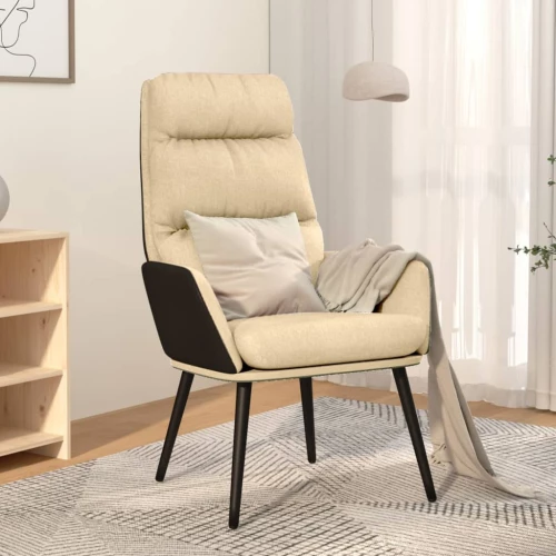 vidaXL Πολυθρόνα Relax Κρεμ Υφασμάτινη  Κρεμ