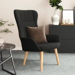 vidaXL Πολυθρόνα Relax Μαύρη Υφασμάτινη  Μαύρο