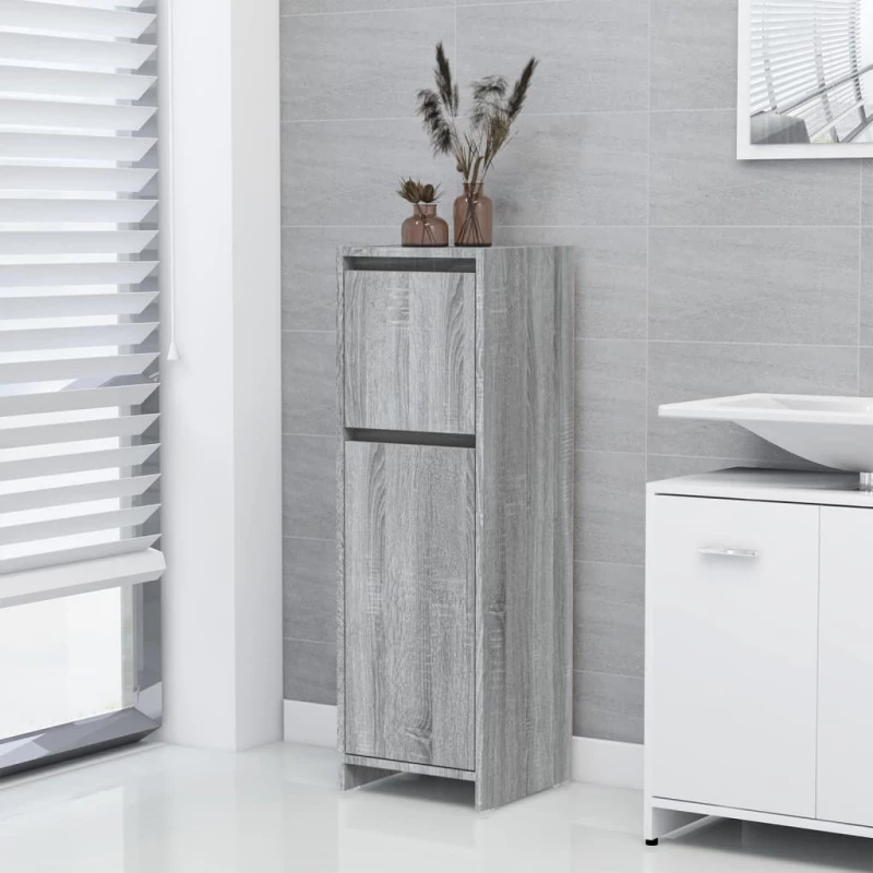 vidaXL Ντουλάπι Μπάνιου Γκρι Sonoma 30x30x95 εκ. Επεξεργασμένο Ξύλο N/A Γκρι