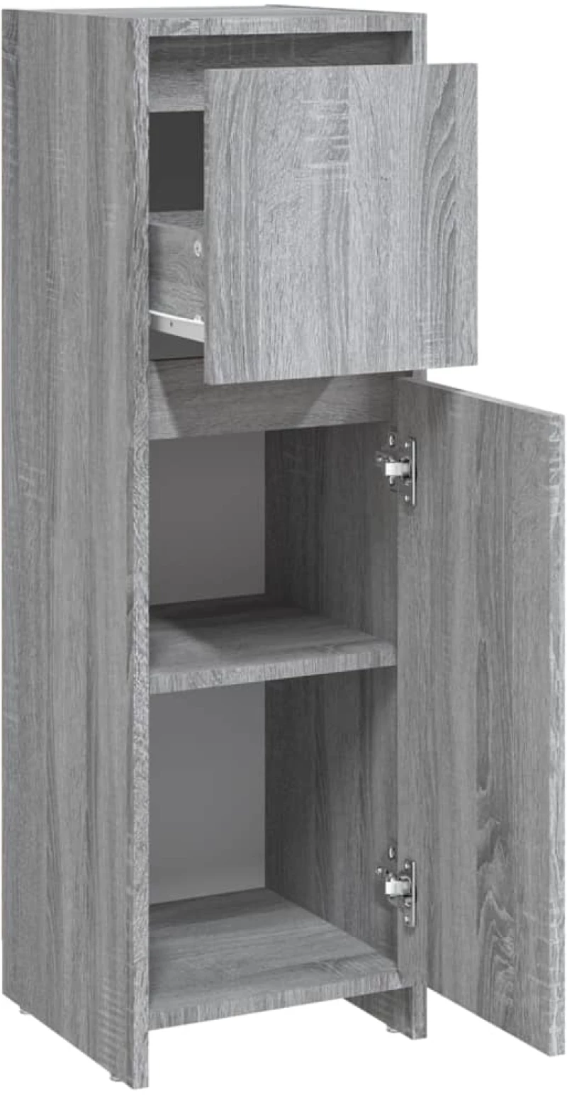 vidaXL Ντουλάπι Μπάνιου Γκρι Sonoma 30x30x95 εκ. Επεξεργασμένο Ξύλο N/A Γκρι