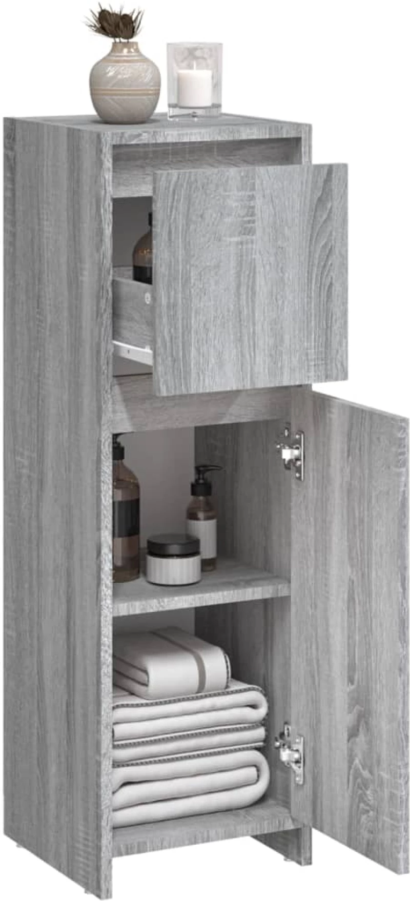 vidaXL Ντουλάπι Μπάνιου Γκρι Sonoma 30x30x95 εκ. Επεξεργασμένο Ξύλο N/A Γκρι