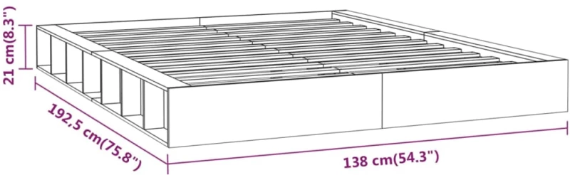 vidaXL Πλαίσιο Κρεβατιού Λευκό 120x190 εκ. Μασίφ Ξύλο 4FT Small Double 120 x 190 cm Λευκό