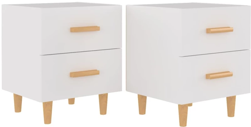 vidaXL Κομοδίνα 2 τεμ. Λευκά 40 x 35 x 47,5 εκ. N/A Λευκό