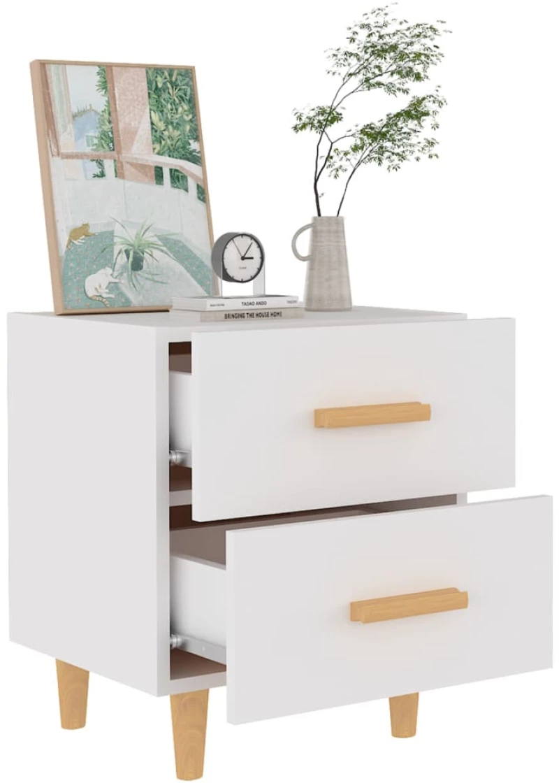 vidaXL Κομοδίνα 2 τεμ. Λευκά 40 x 35 x 47,5 εκ. N/A Λευκό