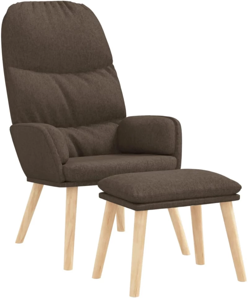 vidaXL Πολυθρόνα Relax Taupe Υφασμάτινη με Σκαμπό  μπεζ-γκρι