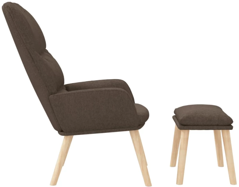vidaXL Πολυθρόνα Relax Taupe Υφασμάτινη με Σκαμπό  μπεζ-γκρι