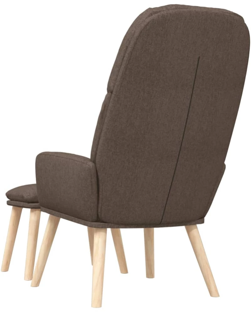 vidaXL Πολυθρόνα Relax Taupe Υφασμάτινη με Σκαμπό  μπεζ-γκρι
