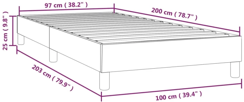 vidaXL Πλαίσιο Κρεβατιού Boxspring Μπλε 100x200 εκ. Υφασμάτινο 100 x 200 cm Μπλε