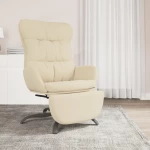 vidaXL Πολυθρόνα Relax Κρεμ Υφασμάτινη με Υποπόδιο  Κρεμ