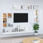 vidaXL Έπιπλο Τηλεόρασης Επιτοίχιο Λευκό από Επεξεργασμένο Ξύλο 100 x 30 x 30 cm Λευκό