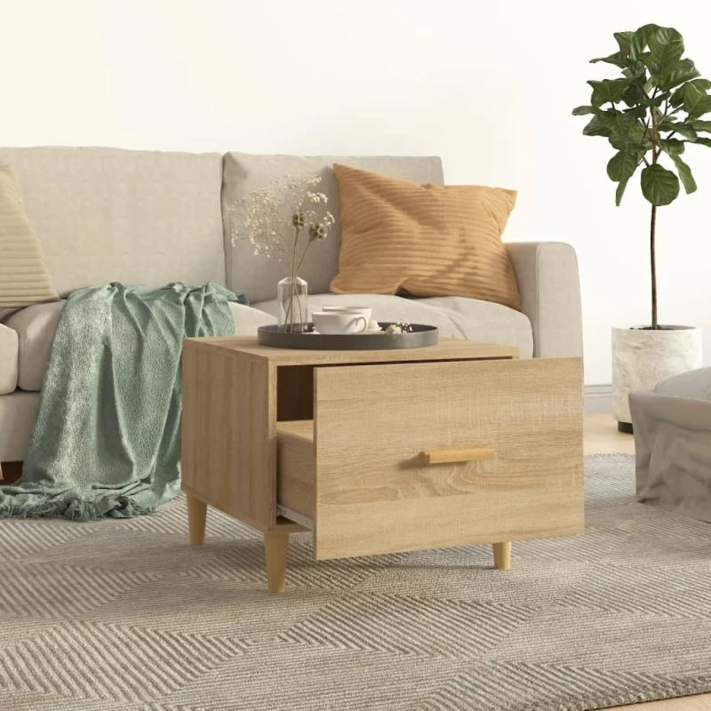 vidaXL Τραπεζάκια Σαλονιού 2 τεμ Sonoma Δρυς 50x50x40 εκ Επεξ. Ξύλο N/A Καφέ