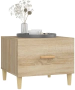 vidaXL Τραπεζάκια Σαλονιού 2 τεμ Sonoma Δρυς 50x50x40 εκ Επεξ. Ξύλο N/A Καφέ