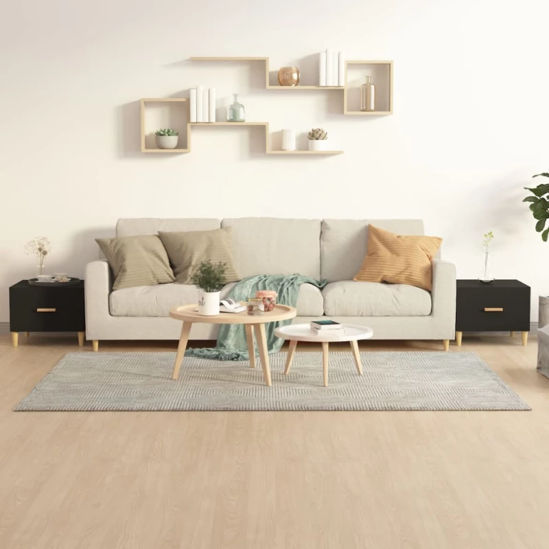 vidaXL Τραπεζάκια Σαλονιού 2 τεμ. Μαύρα 50x50x40 εκ. Επεξεργ. Ξύλο N/A Μαύρο