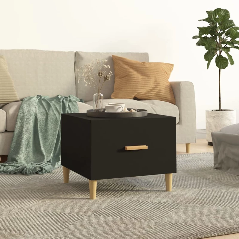 vidaXL Τραπεζάκια Σαλονιού 2 τεμ. Μαύρα 50x50x40 εκ. Επεξεργ. Ξύλο N/A Μαύρο